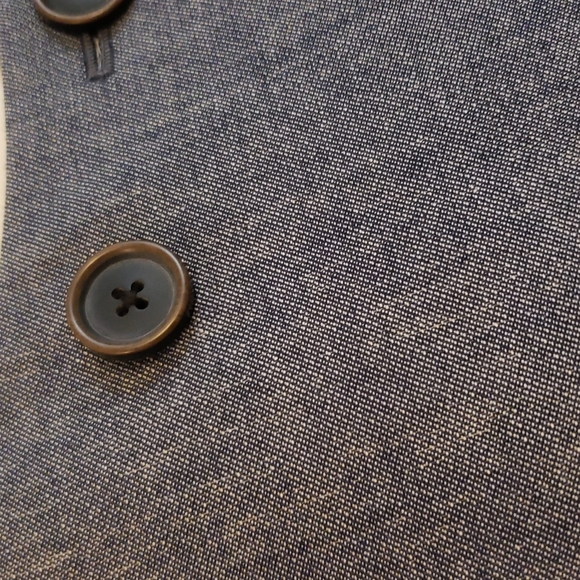 TOMMY HILFIGER DISTRESSED UNFINISHED EXPOSED RAW HEM BLUE JEAN JACKET BLAZER 8 - Picture 4 of 11